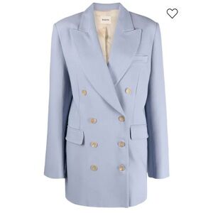 Khaite Balton Women's Light Blue Double-Breasted Wool Blazer